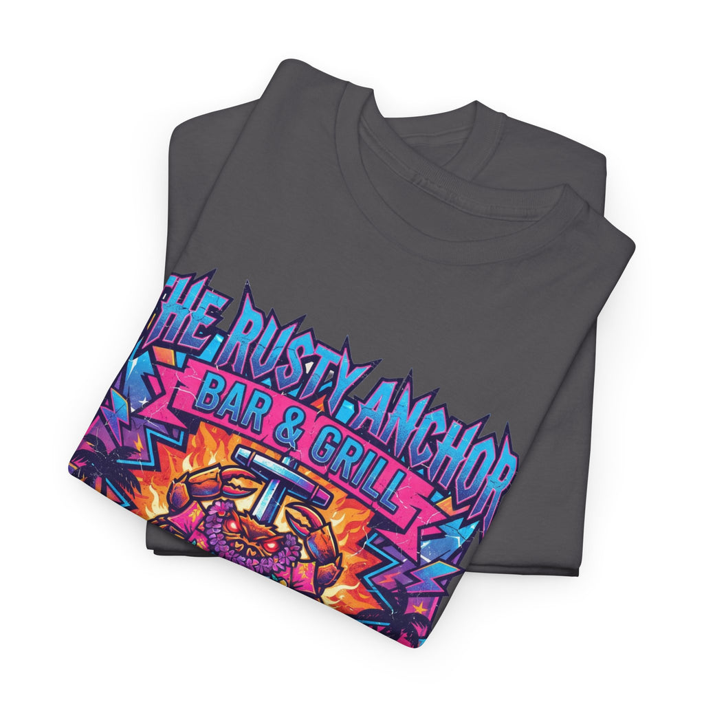 Rusty Anchor Bar & Grill Tee — “Free Beer Tomorrow” Retro Beach Bar T-Shirt
