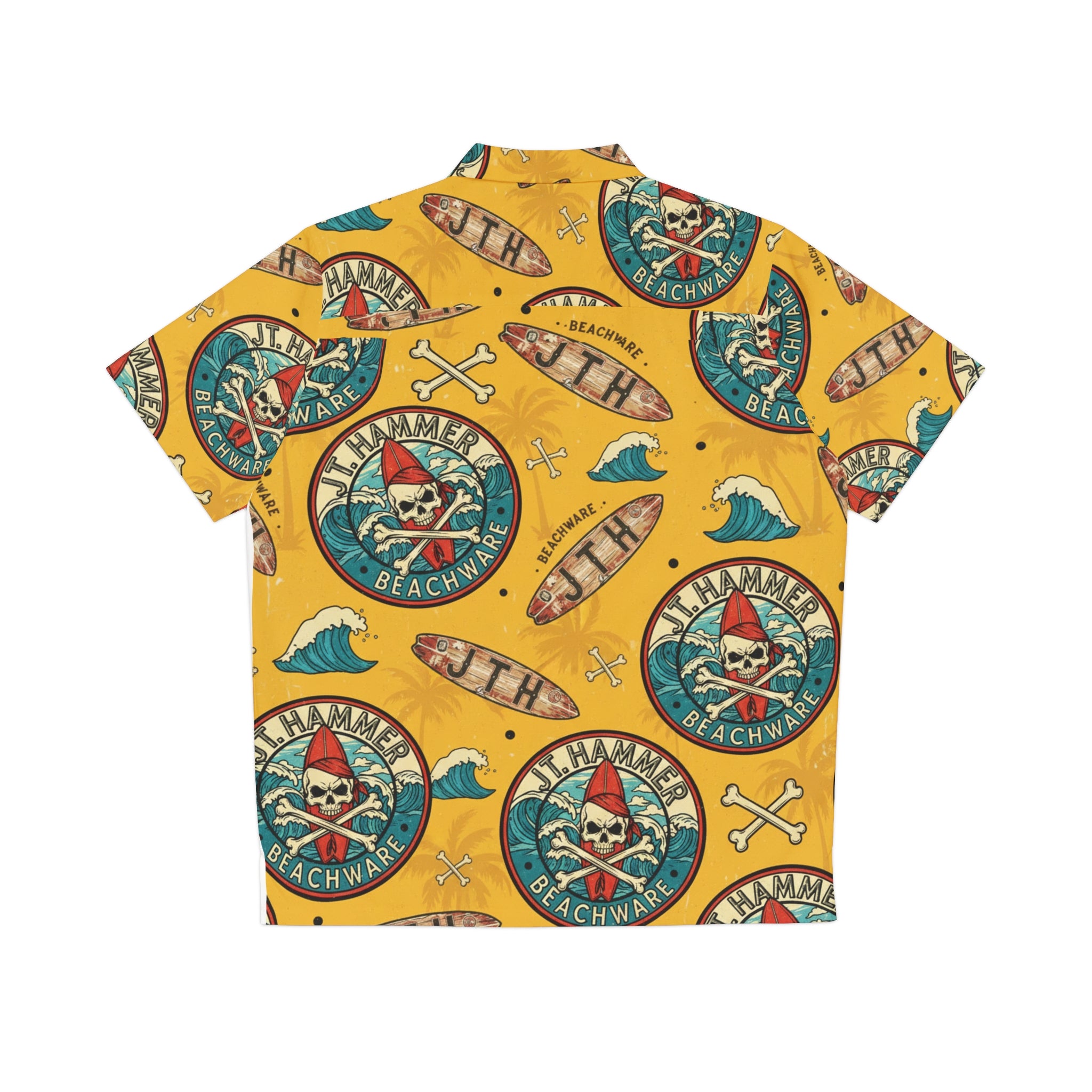 J.T. Hammer Beachwear — Vintage Skull Surf Hawaiian Shirt