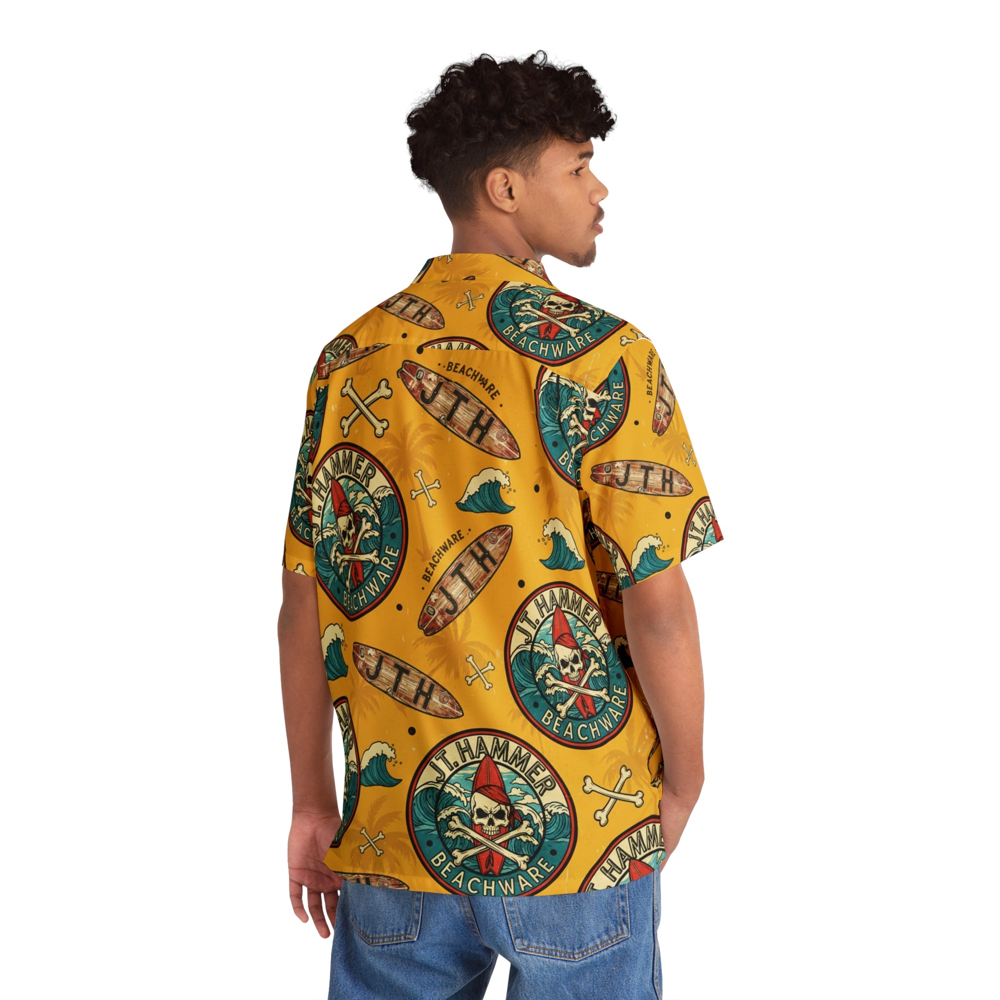 J.T. Hammer Beachwear — Vintage Skull Surf Hawaiian Shirt