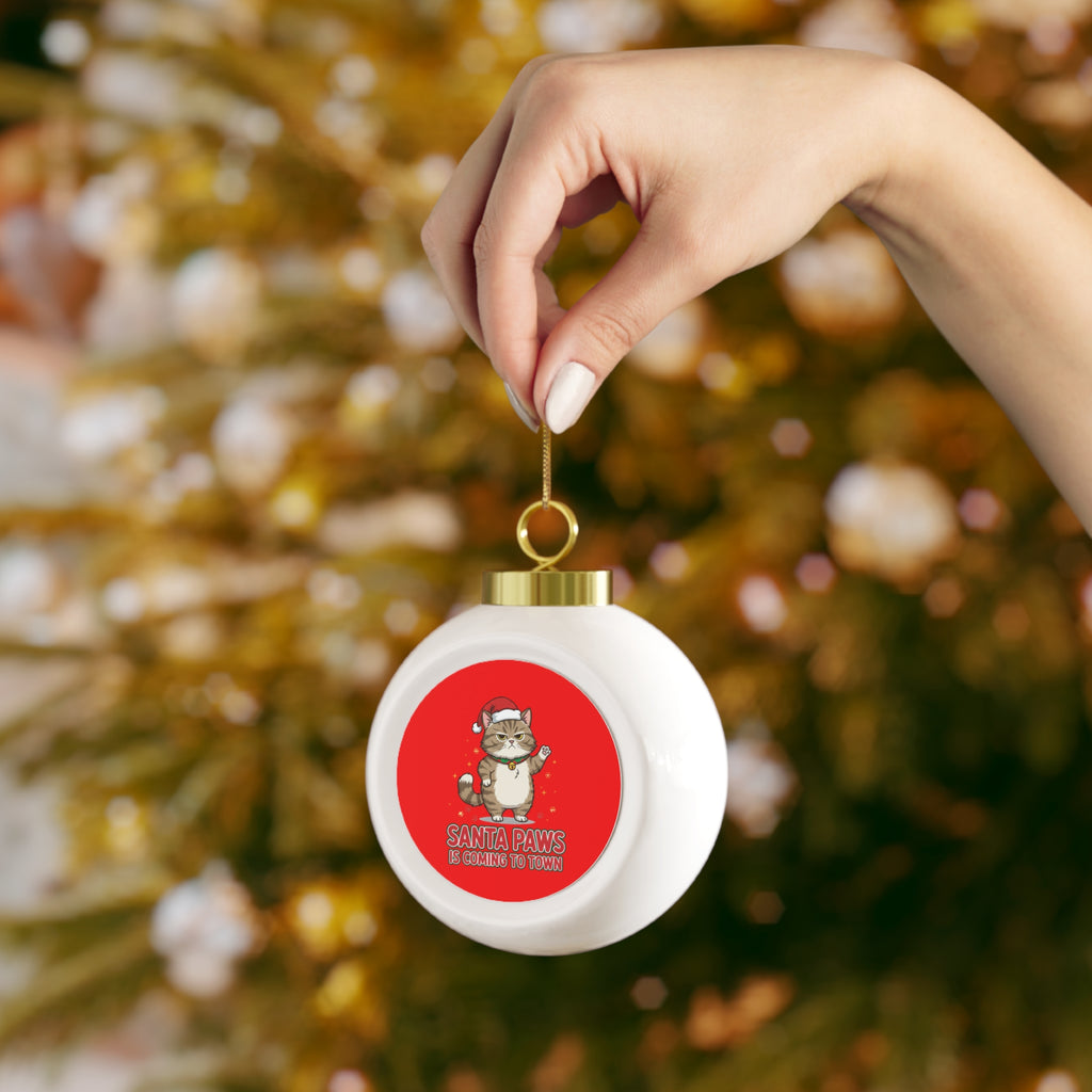Santa Paws Christmas Ball Ornament