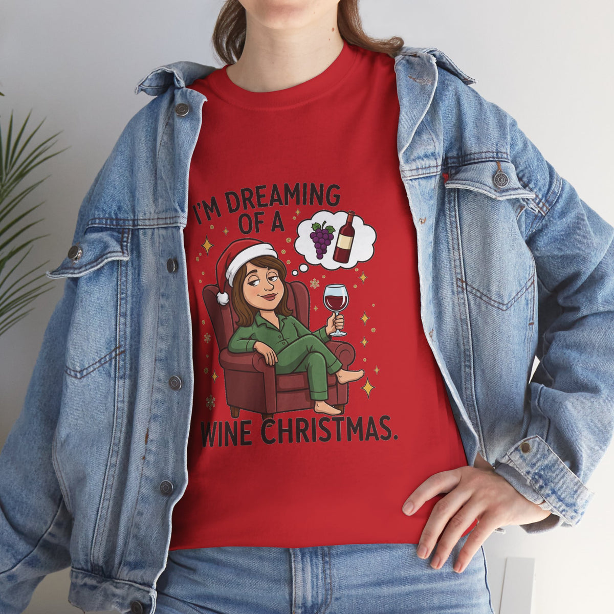 Wine Christmas T-Shirt — "I'm Dreaming of a Wine Christmas" Holiday Tee
