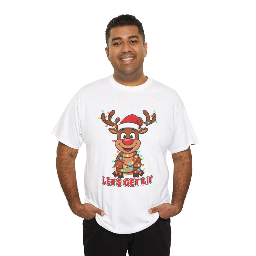 Reindeer 'Let's Get Lit' Christmas Tee