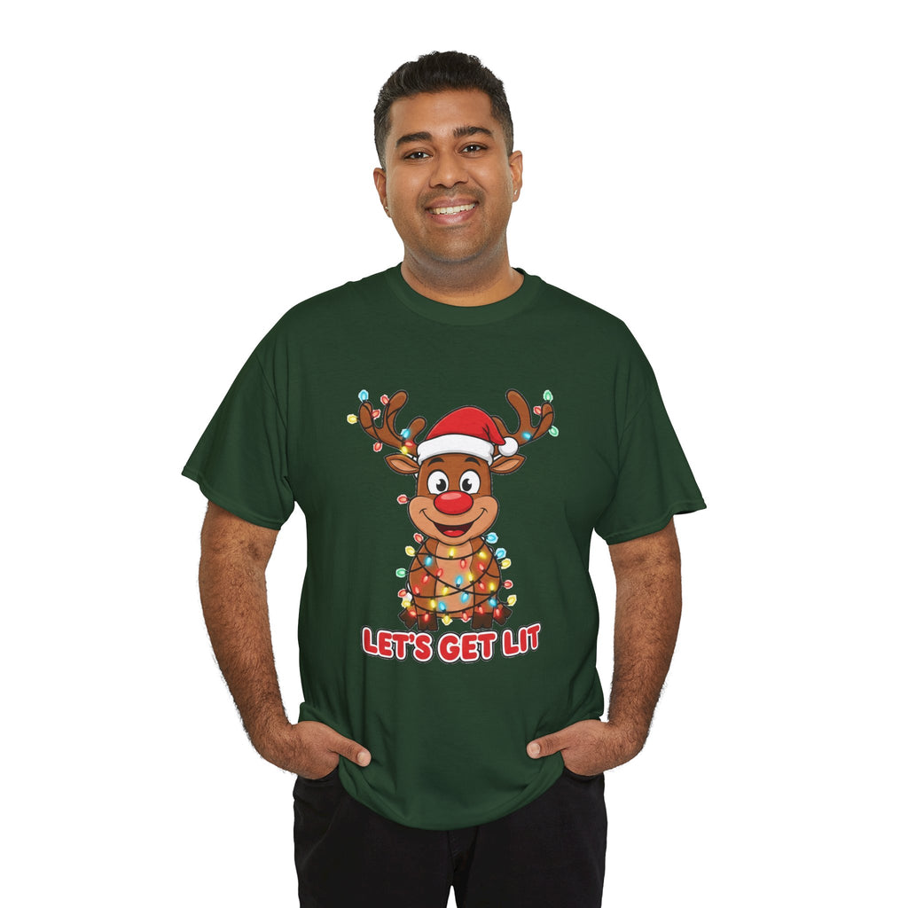Reindeer 'Let's Get Lit' Christmas Tee