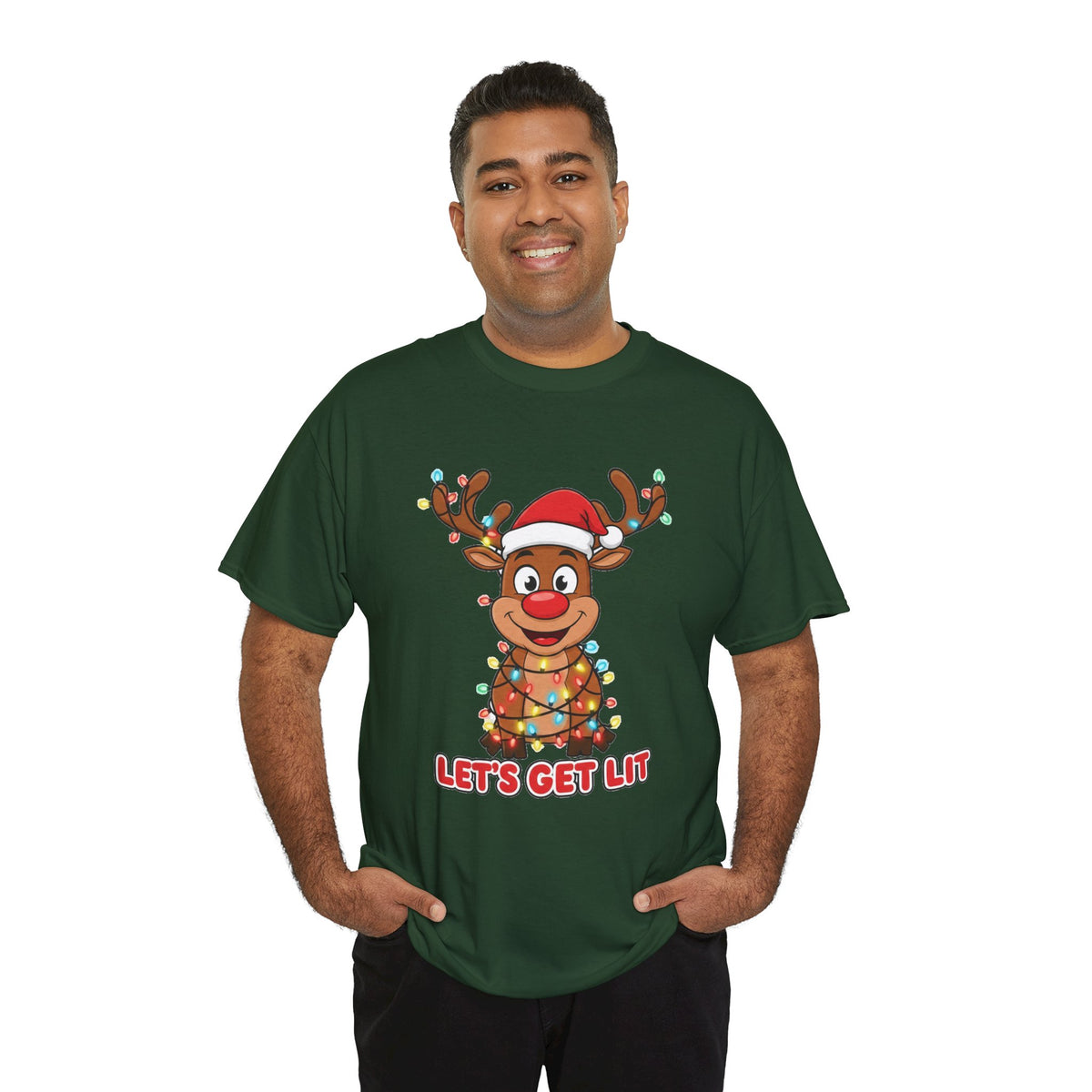 Reindeer 'Let's Get Lit' Christmas Tee