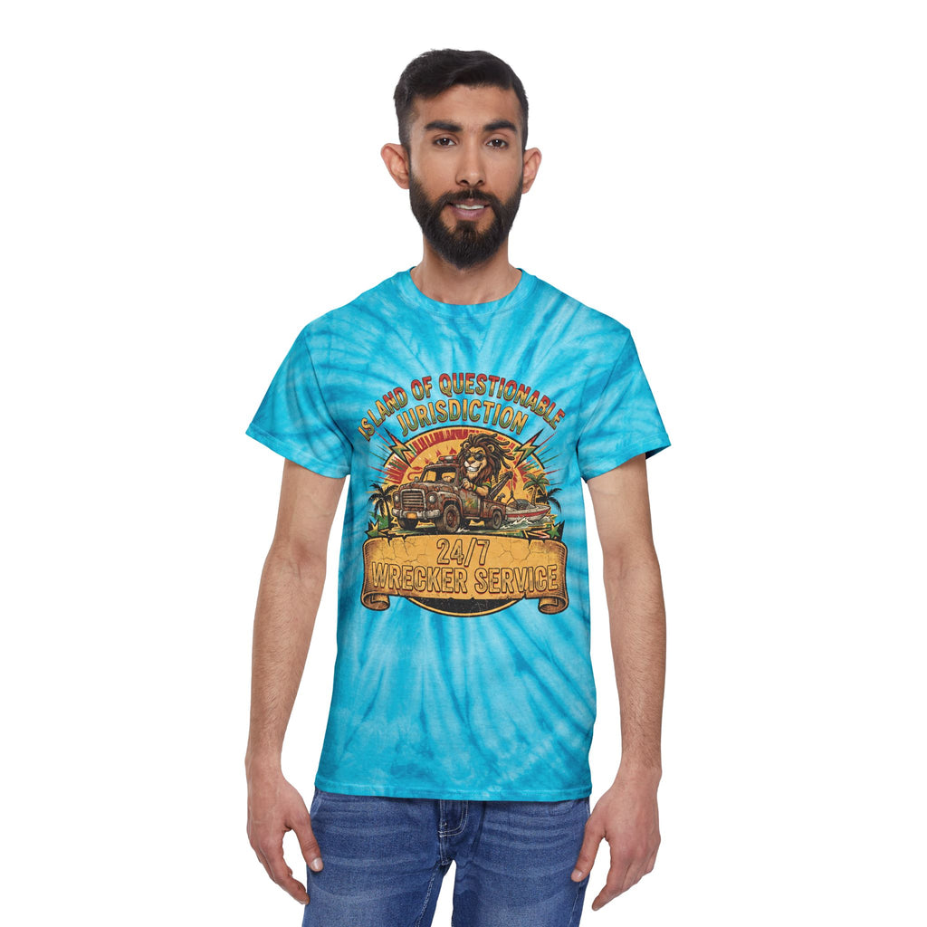 Island of Questionable Jurisdiction 24-Hour Wrecker Service Tie-Dye T-Shirt