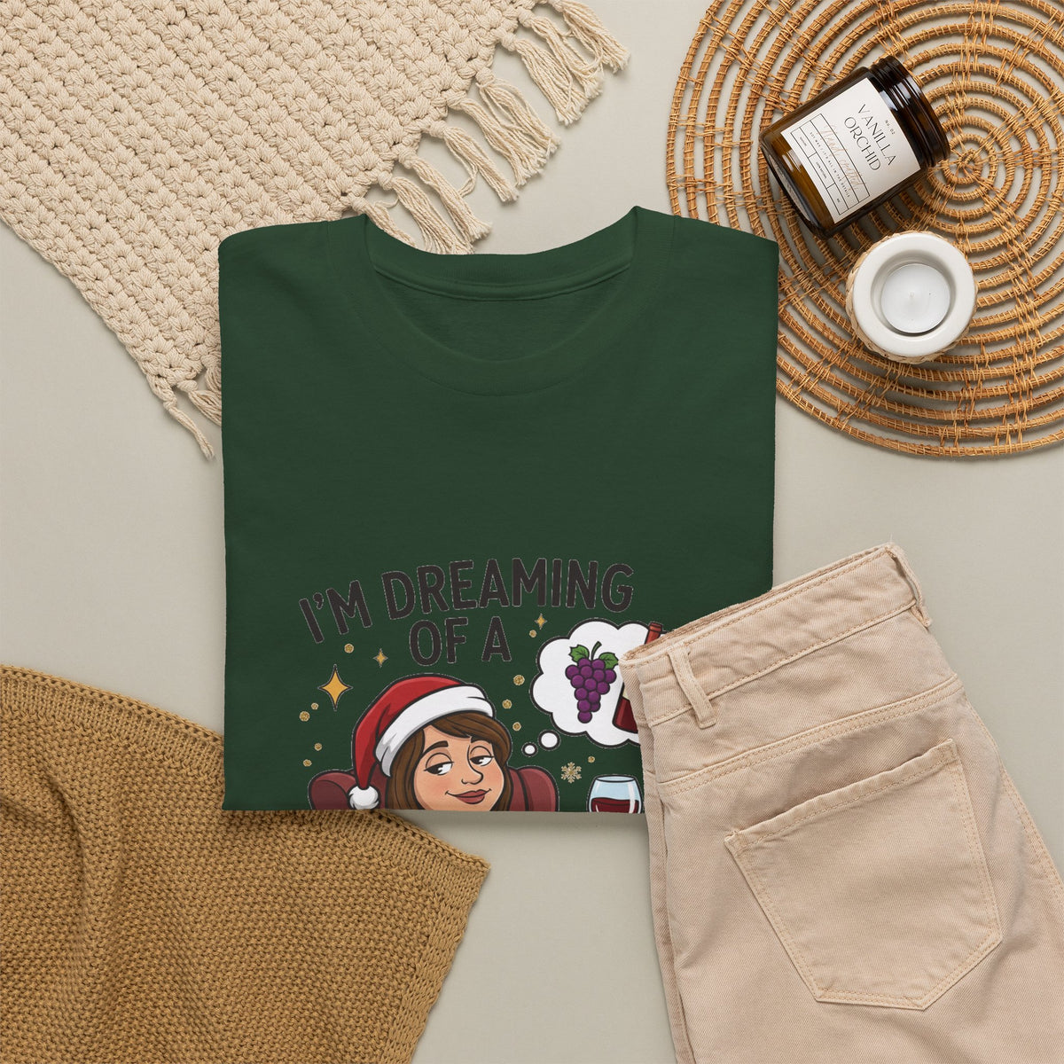 Wine Christmas T-Shirt — "I'm Dreaming of a Wine Christmas" Holiday Tee