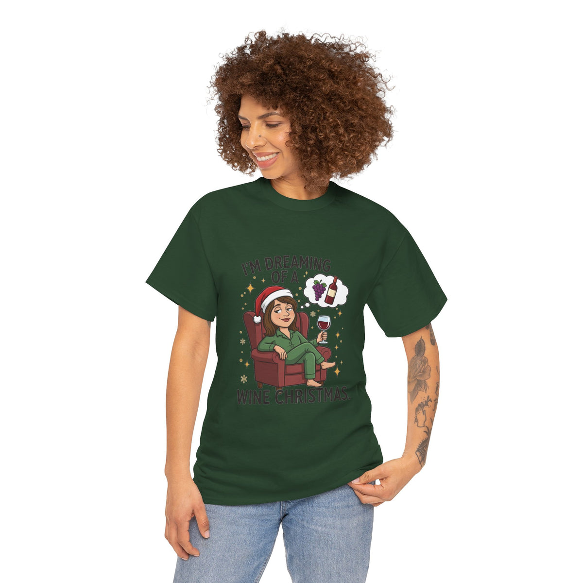 Wine Christmas T-Shirt — "I'm Dreaming of a Wine Christmas" Holiday Tee
