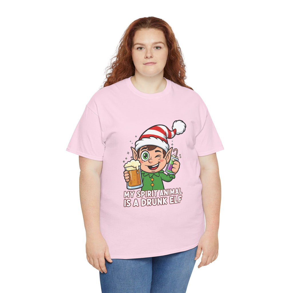 Drunk Elf Christmas Tee — "My Spirit Animal Is a Drunk Elf" Holiday Shirt