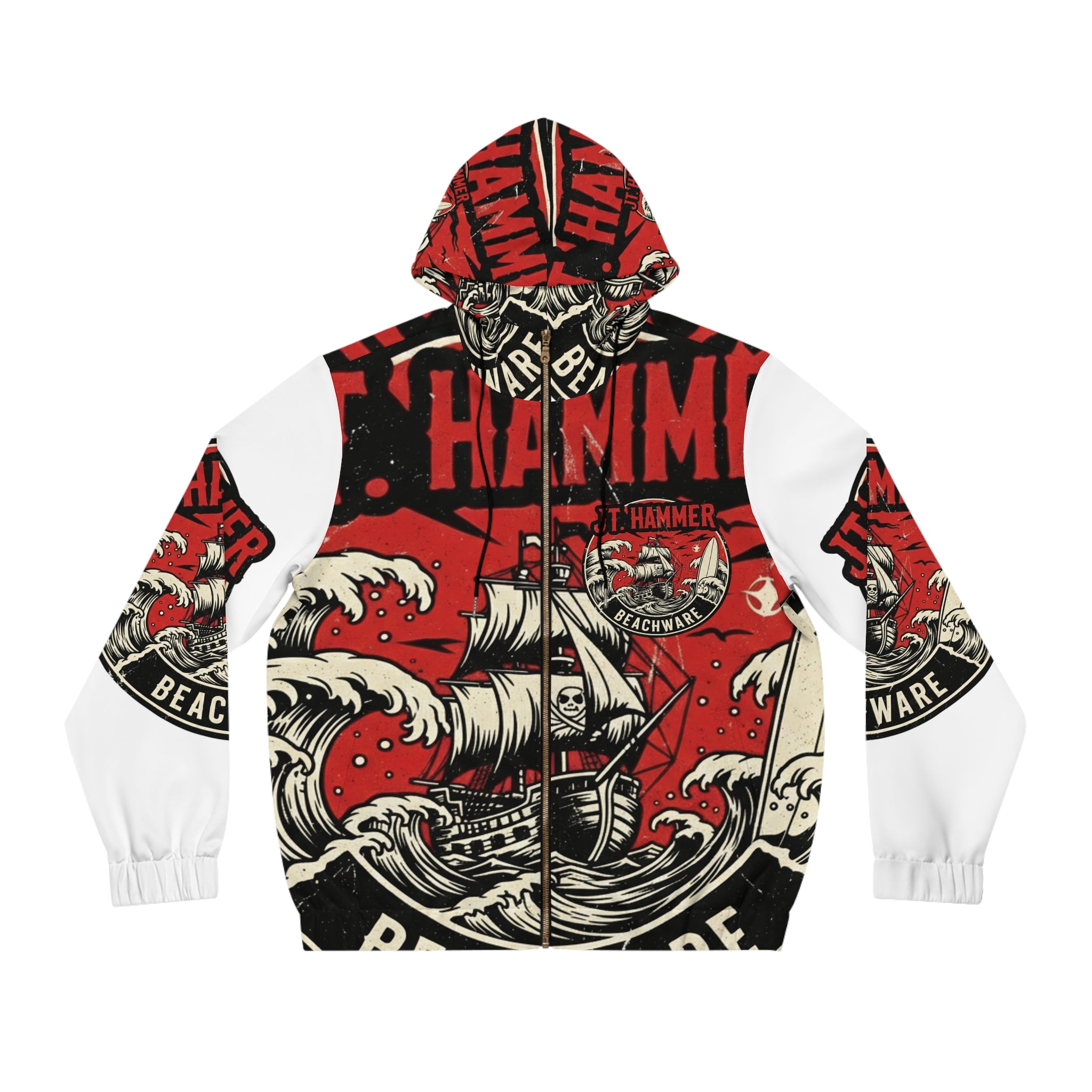 JT. Hammer Beachware-Sailor Tattoo Full-Zip Hoodie