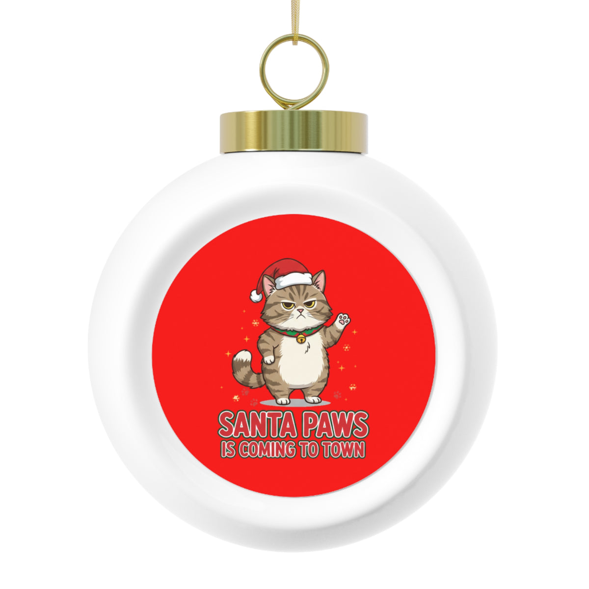 Santa Paws Christmas Ball Ornament