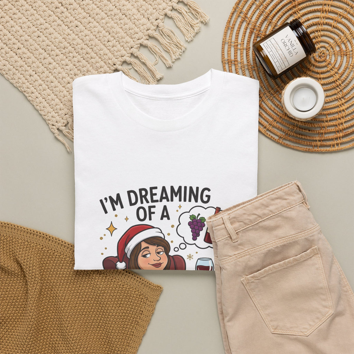 Wine Christmas T-Shirt — "I'm Dreaming of a Wine Christmas" Holiday Tee