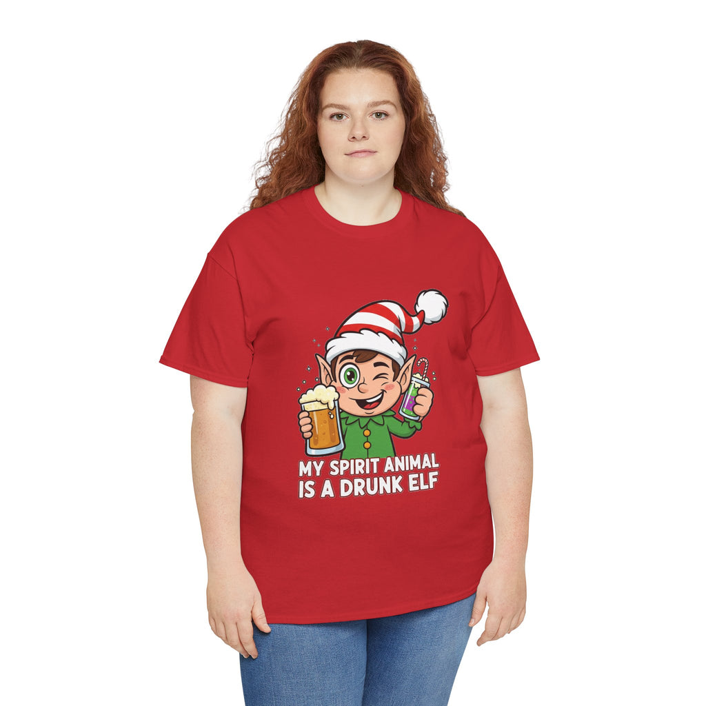 Drunk Elf Christmas Tee — "My Spirit Animal Is a Drunk Elf" Holiday Shirt