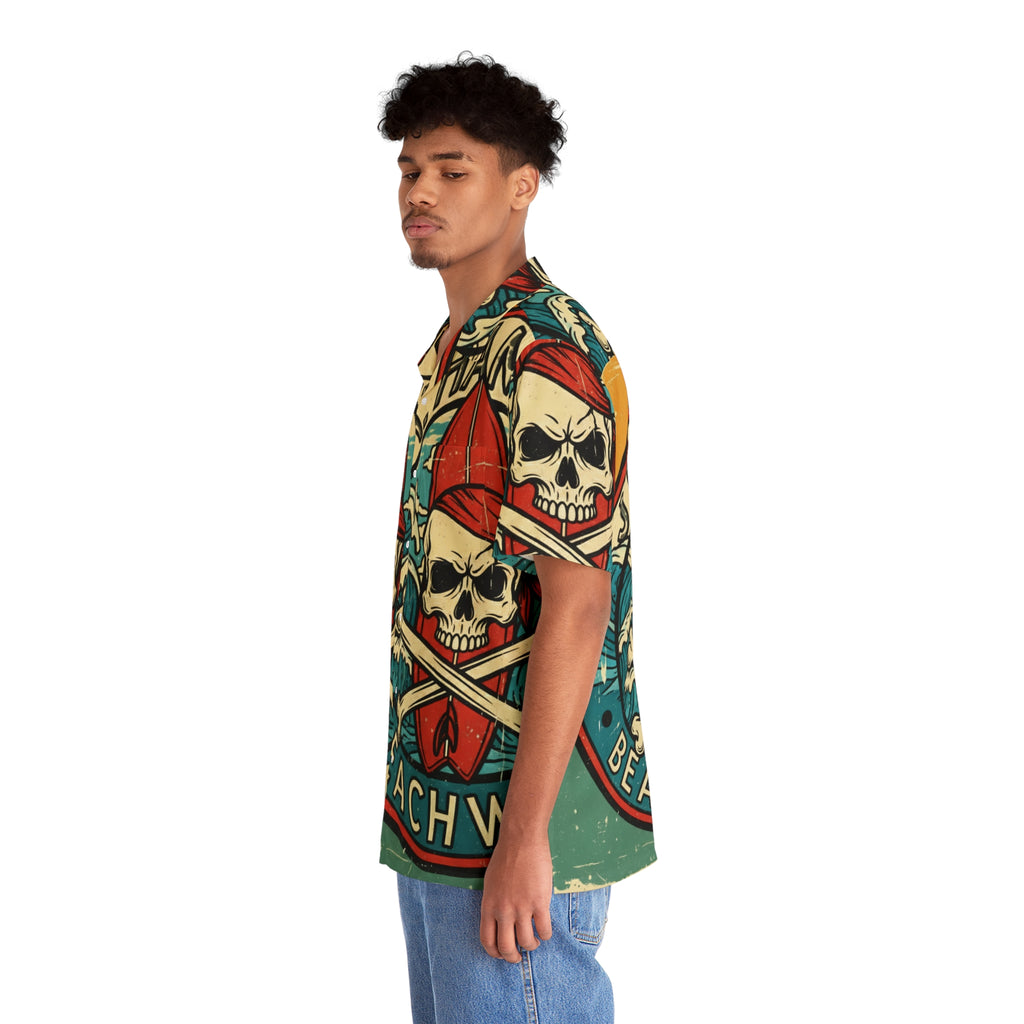 J.T. Hammer Beachwear —Skull Surf Hawaiian Shirt AOP