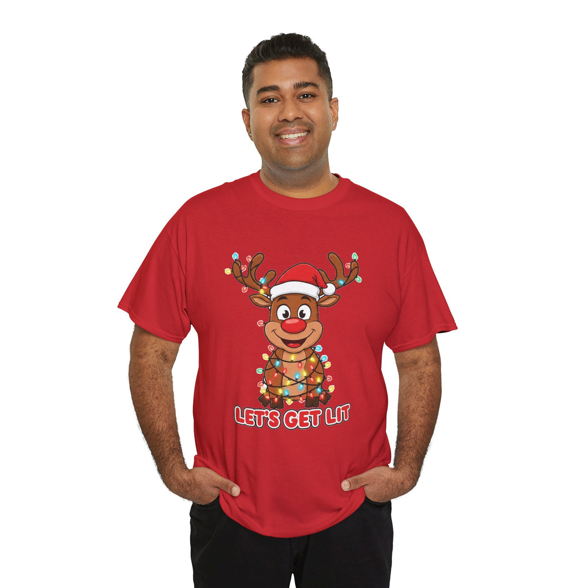 Reindeer 'Let's Get Lit' Christmas Tee