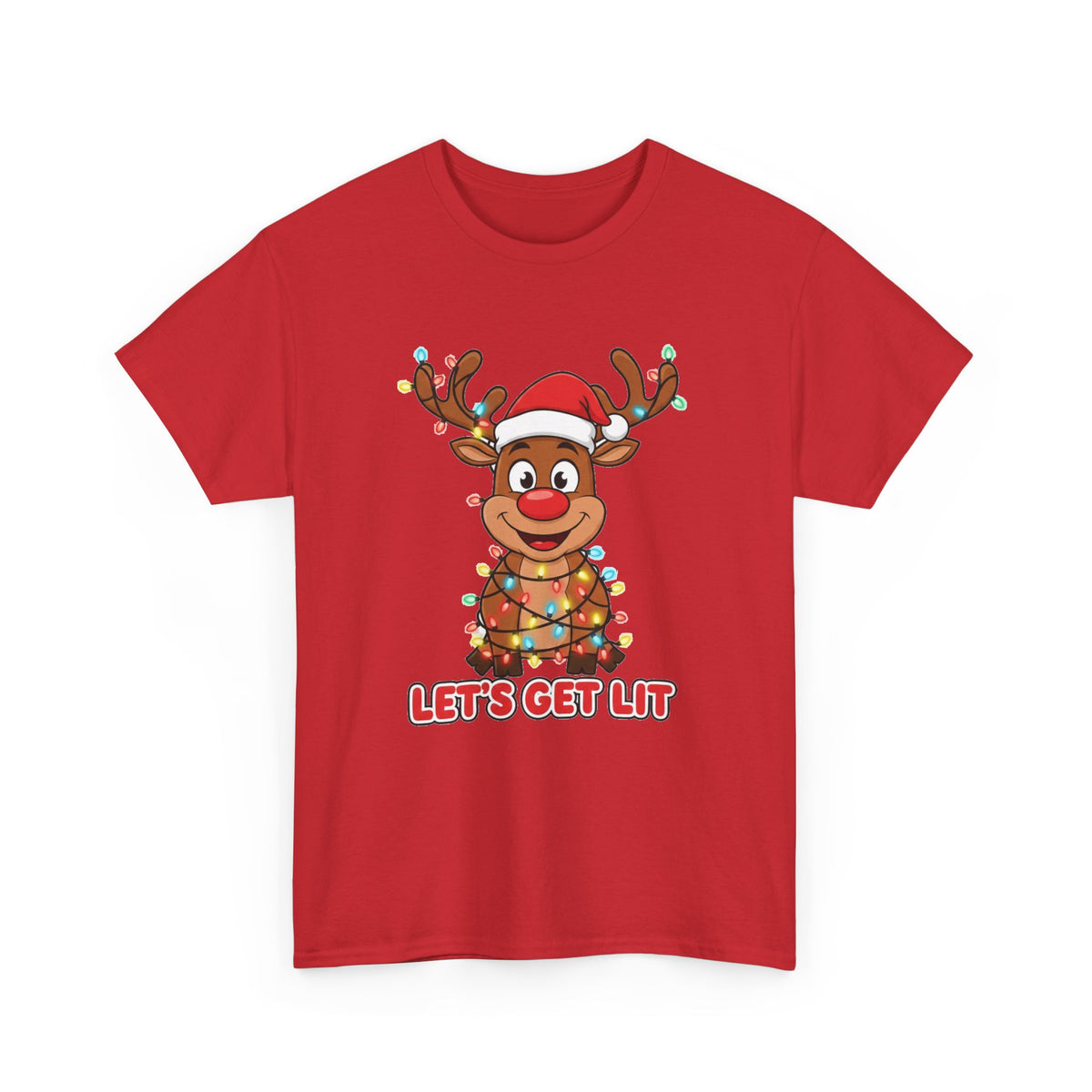 Reindeer 'Let's Get Lit' Christmas Tee