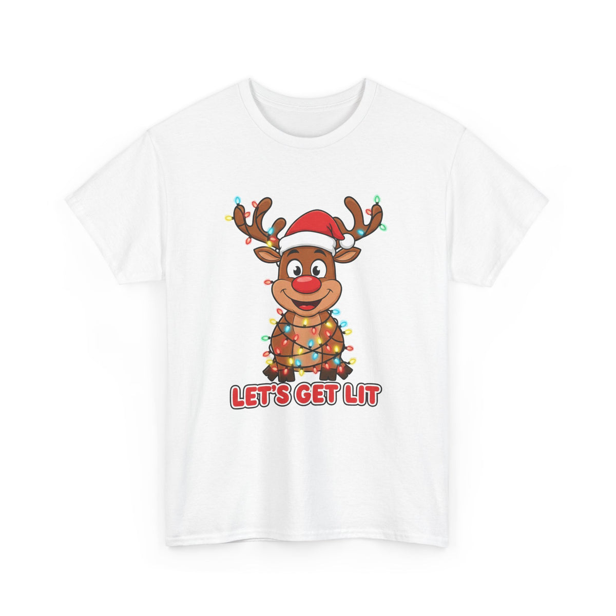 Reindeer 'Let's Get Lit' Christmas Tee
