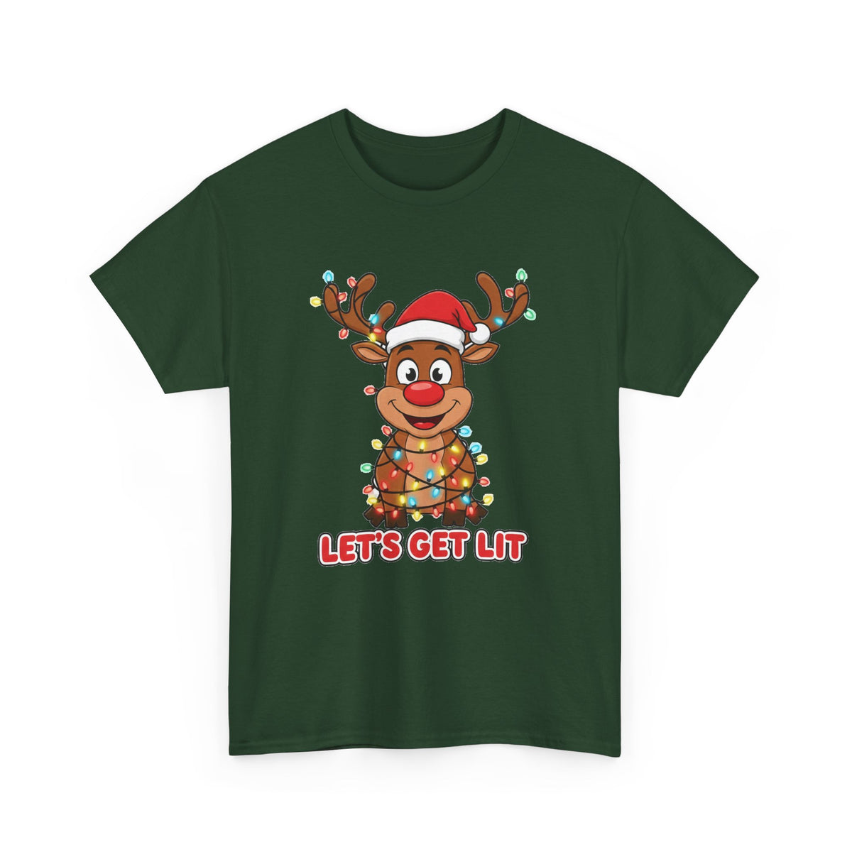 Reindeer 'Let's Get Lit' Christmas Tee
