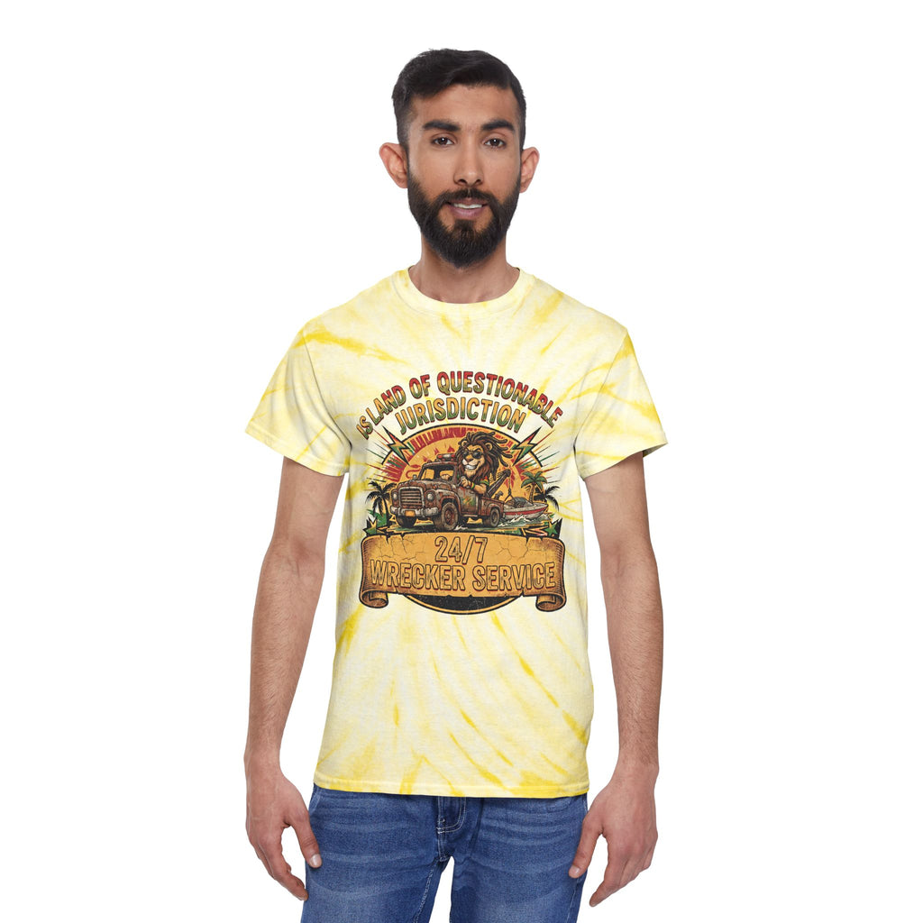 Island of Questionable Jurisdiction 24-Hour Wrecker Service Tie-Dye T-Shirt