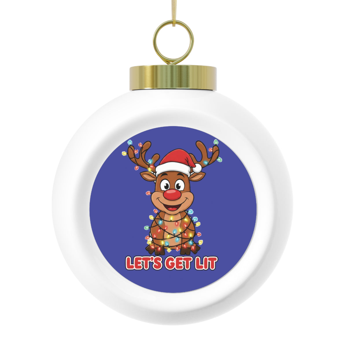 Let’s Get Lit Christmas Reindeer Ornament