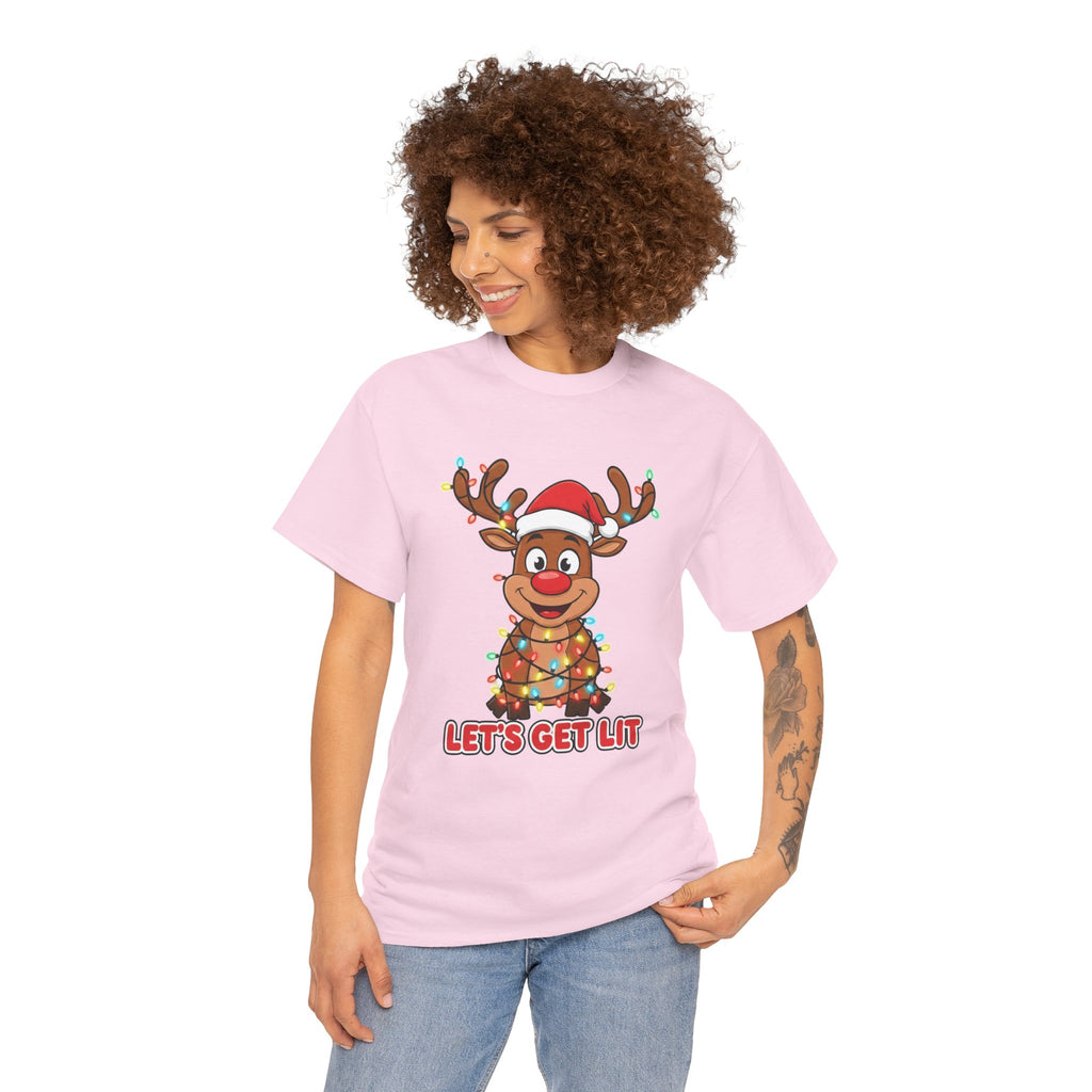 Reindeer 'Let's Get Lit' Christmas Tee