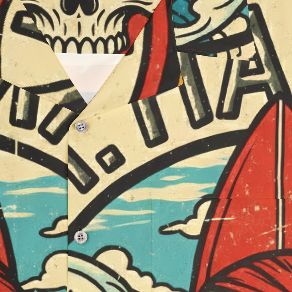 J.T. Hammer Beachwear —Skull Surf Hawaiian Shirt AOP