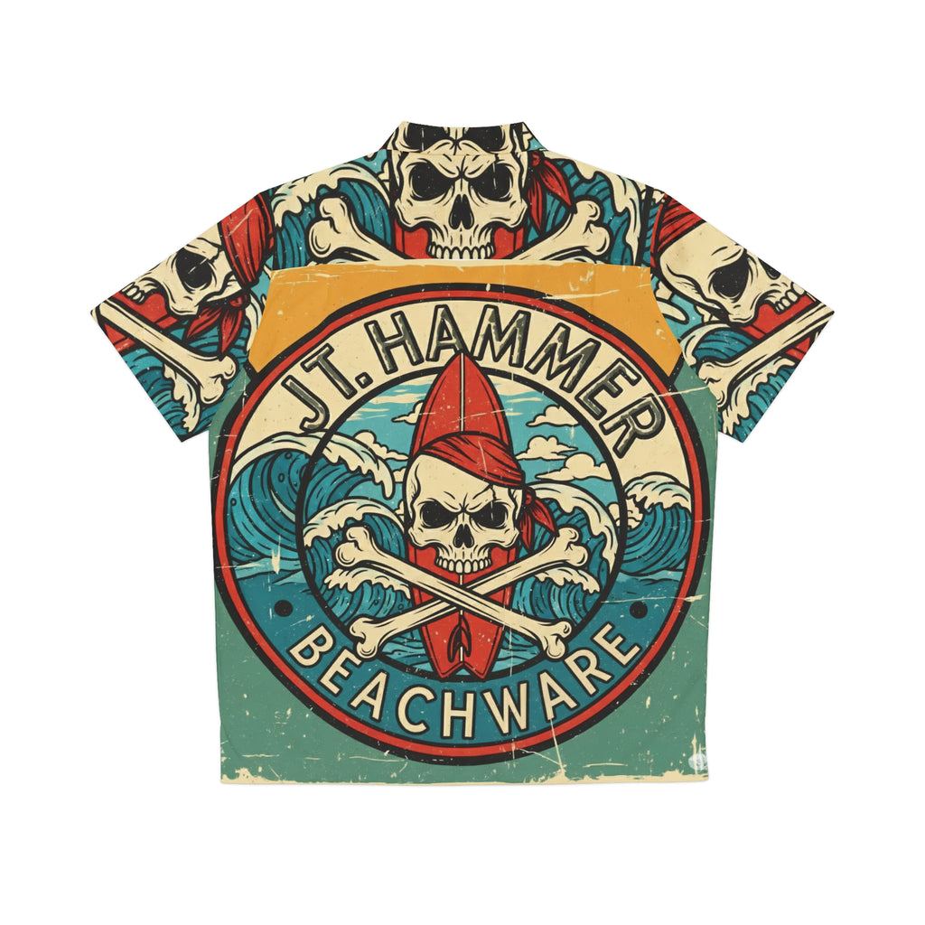 J.T. Hammer Beachwear —Skull Surf Hawaiian Shirt AOP