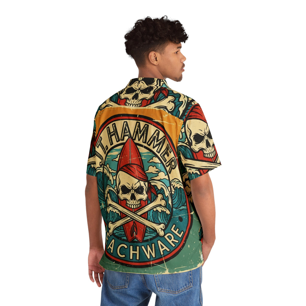 J.T. Hammer Beachwear —Skull Surf Hawaiian Shirt AOP