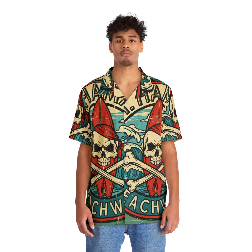 J.T. Hammer Beachwear —Skull Surf Hawaiian Shirt AOP
