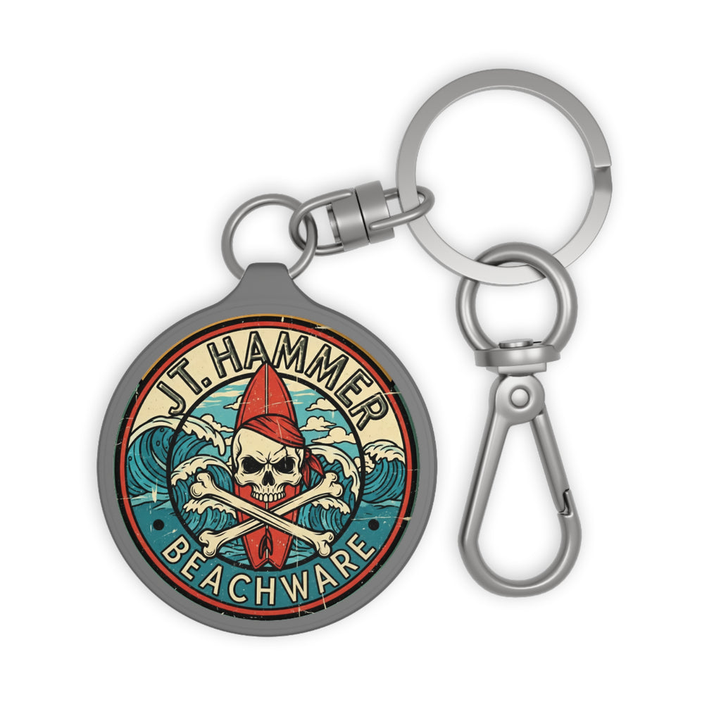 J. T. Hammer Beachware-Skull & Surf Logo Keychain