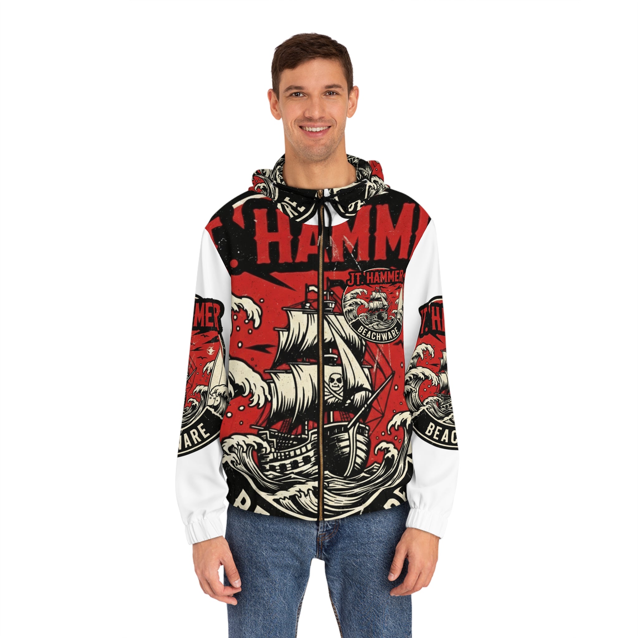 JT. Hammer Beachware-Sailor Tattoo Full-Zip Hoodie