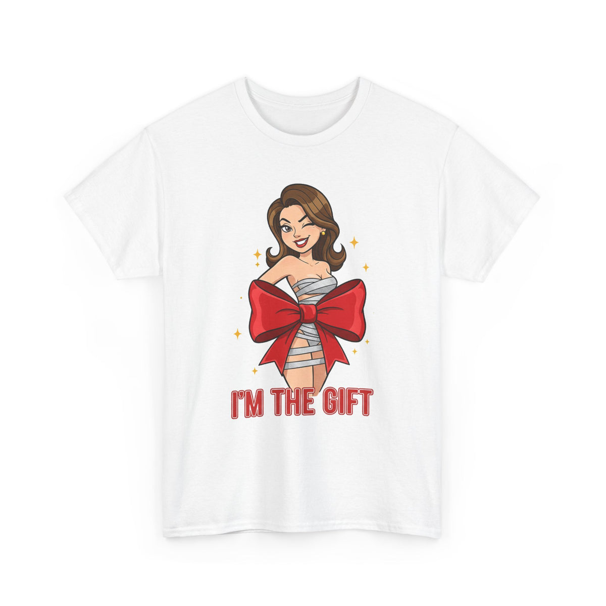 I'm The Gift Tee — Playful Pinup Christmas Graphic T-Shirt