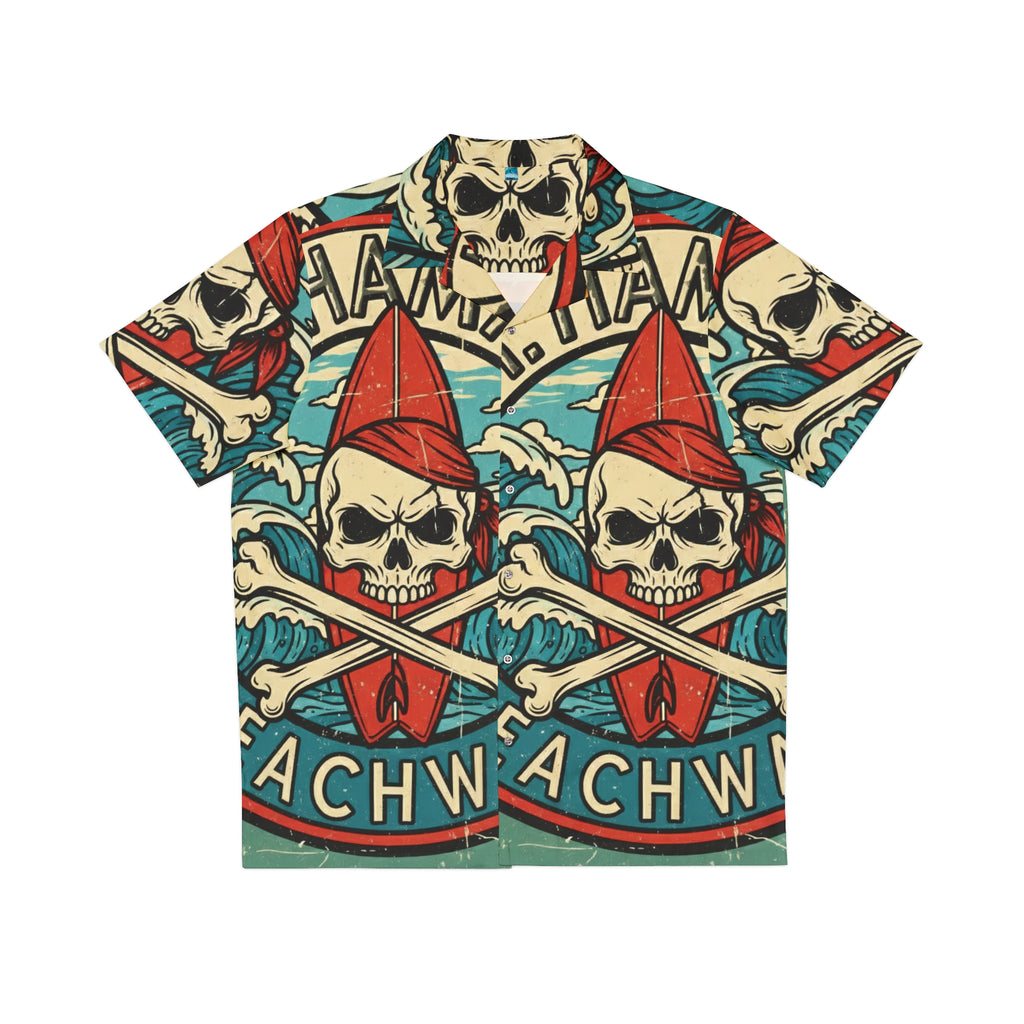 J.T. Hammer Beachwear —Skull Surf Hawaiian Shirt AOP