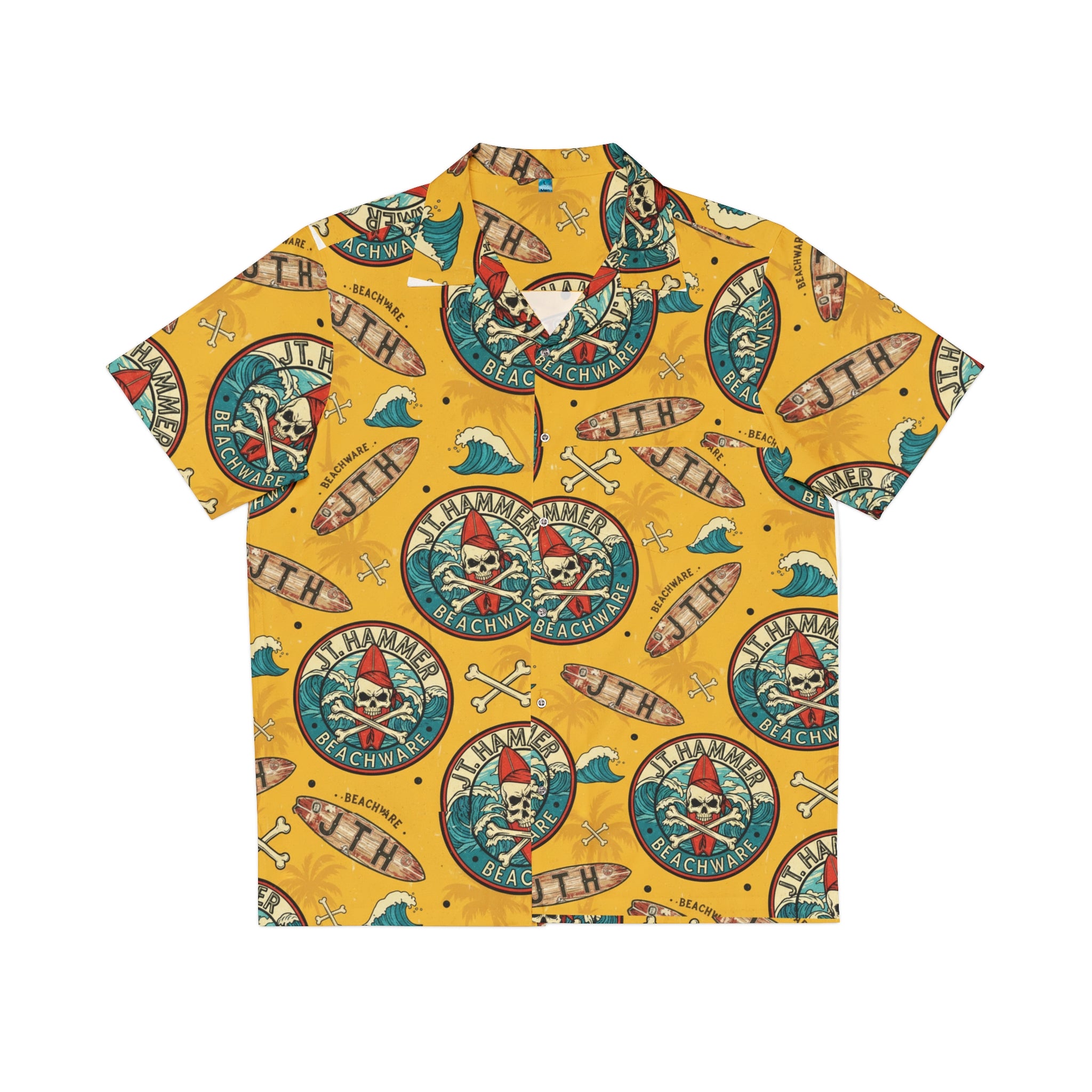 J.T. Hammer Beachwear — Vintage Skull Surf Hawaiian Shirt