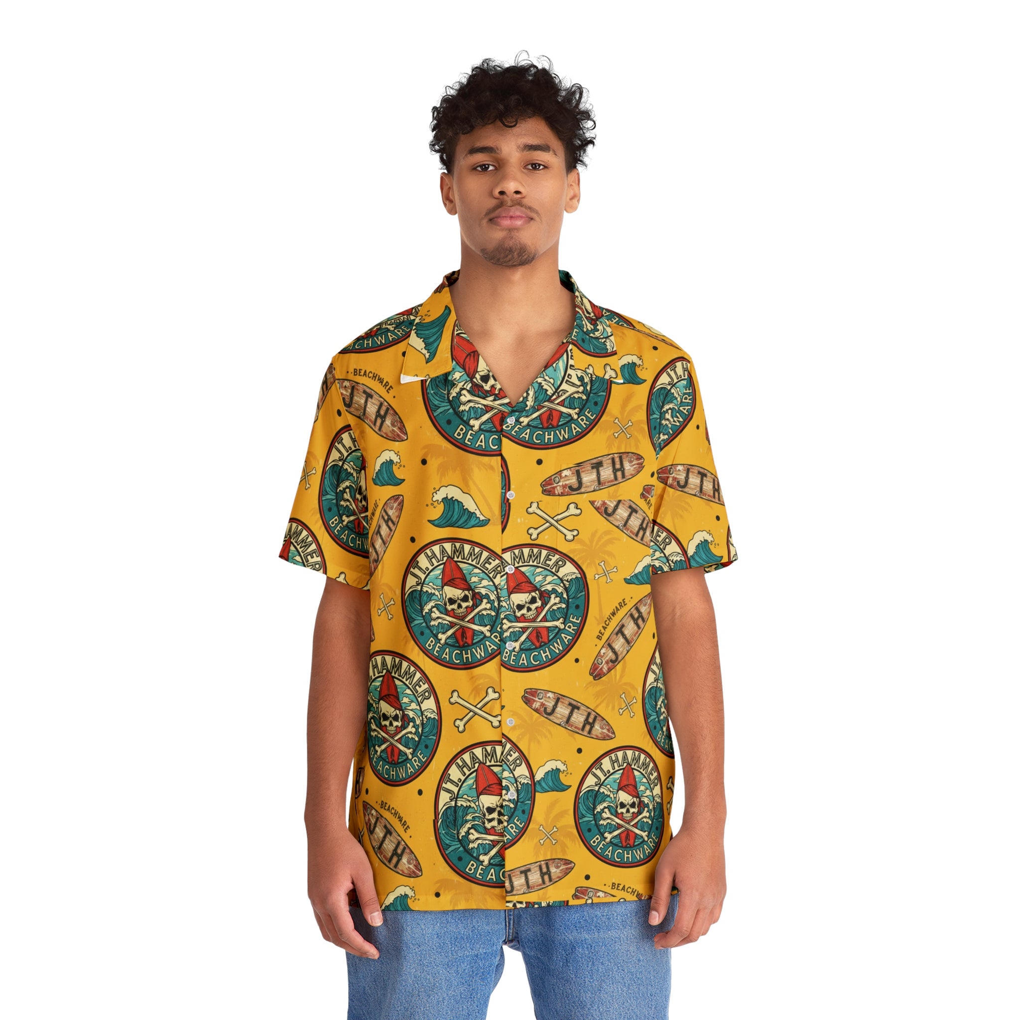 J.T. Hammer Beachwear — Vintage Skull Surf Hawaiian Shirt