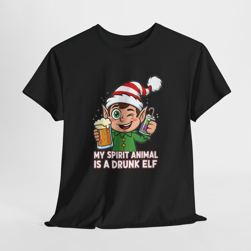 Drunk Elf Christmas Tee — "My Spirit Animal Is a Drunk Elf" Holiday Shirt