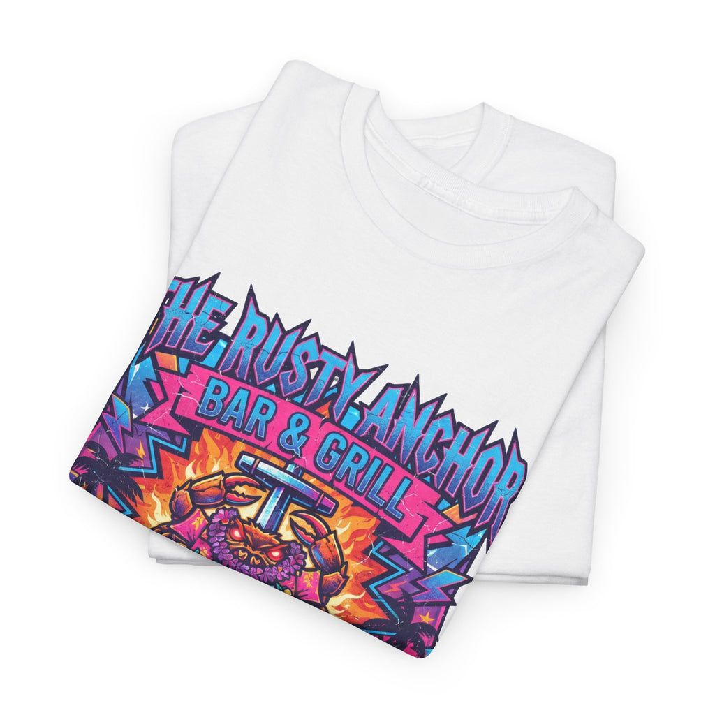 Rusty Anchor Bar & Grill Tee — “Free Beer Tomorrow” Retro Beach Bar T-Shirt