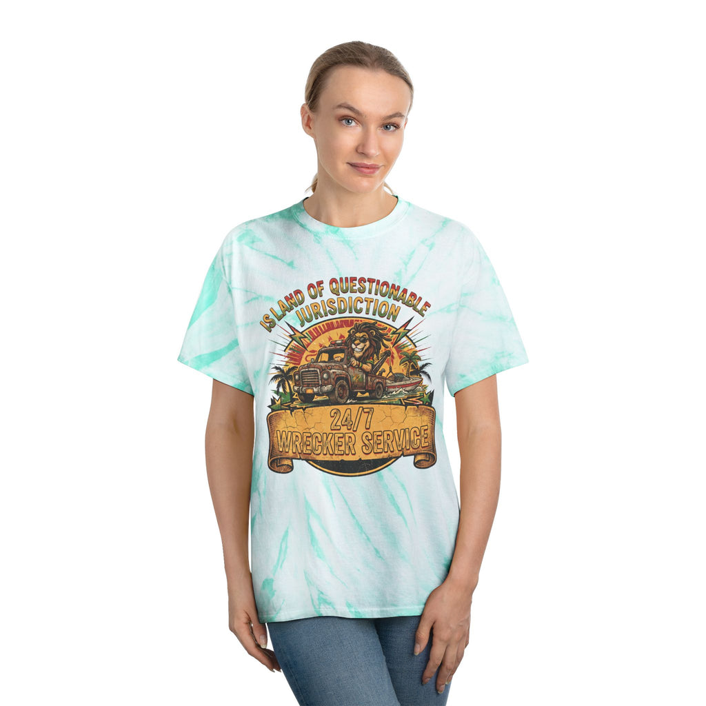 Island of Questionable Jurisdiction 24-Hour Wrecker Service Tie-Dye T-Shirt