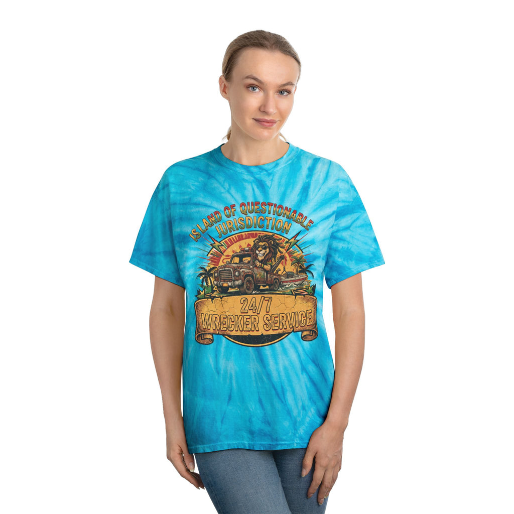 Island of Questionable Jurisdiction 24-Hour Wrecker Service Tie-Dye T-Shirt