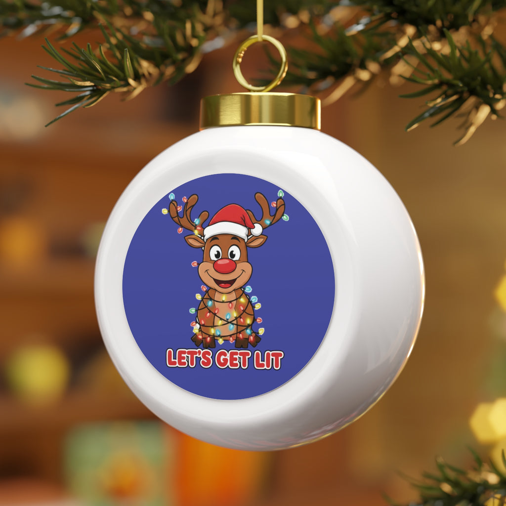 Let’s Get Lit Christmas Reindeer Ornament