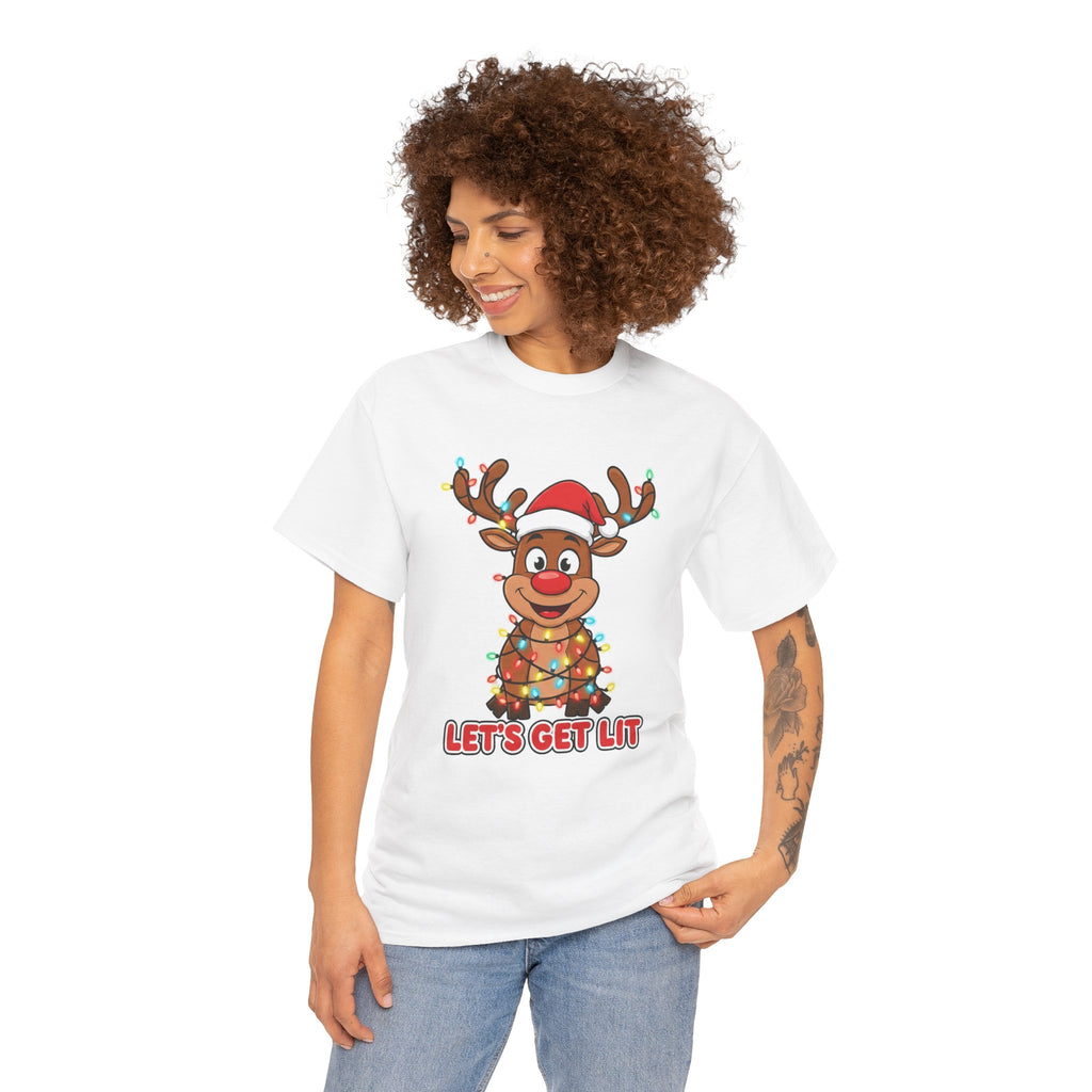 Reindeer 'Let's Get Lit' Christmas Tee