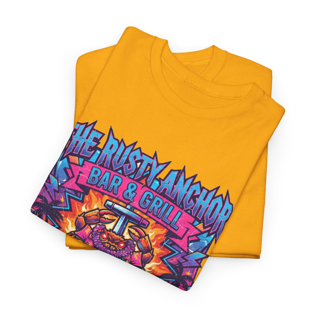 Rusty Anchor Bar & Grill Tee — “Free Beer Tomorrow” Retro Beach Bar T-Shirt