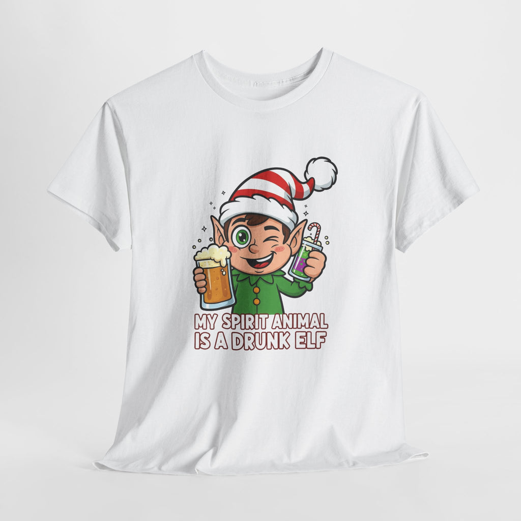 Drunk Elf Christmas Tee — "My Spirit Animal Is a Drunk Elf" Holiday Shirt