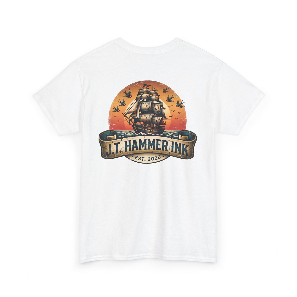 Sailor Tattoo Ship T‑Shirt — J.T. Hammer Ink Vintage Nautical Tee